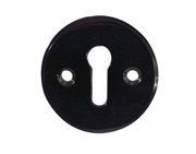 Frelan Hardware Standard Profile Escutcheon (40mm Diameter), Polished Black Nickel - JV603PBN