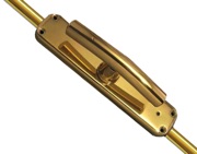 Frelan Hardware Locking Espagnolette Bolt With Curved Handle, Polished Brass - JV633PB