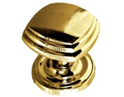 Frelan Hardware Tiered Square Mortice Door Knob On Round Rose, Polished Brass - JV64PB (sold in pairs)
