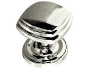 Frelan Hardware Tiered Square Mortice Door Knob On Round Rose, Polished Chrome - JV64PC (sold in pairs)