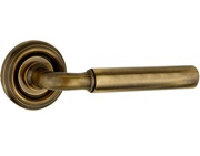 Frelan Hardware Parisian Elise Door Handles On Round Rose, Antique Brass - JV650AB (sold in pairs)