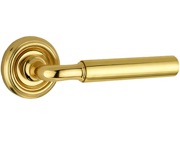 Frelan Hardware Parisian Elise Door Handles On Round Rose, Polished Brass - JV650PB (sold in pairs)