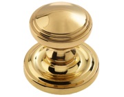 Frelan Hardware Lined Mortice Door Knob, Polished Brass - JV68PB (sold in pairs)