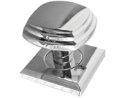 Frelan Hardware Tiered Square Mortice Door Knob On Square Rose, Polished Chrome - JV74PC (sold in pairs)