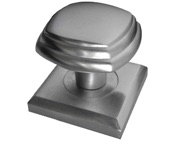 Frelan Hardware Tiered Square Mortice Door Knob On Square Rose, Satin Chrome - JV74SC (sold in pairs)