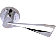 Frelan Hardware Comet Door Handles On Round Rose, Polished Chrome - JV845PC (sold in pairs)
