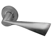 Frelan Hardware Comet Door Handles On Round Rose, Satin Chrome - JV845SC (sold in pairs)