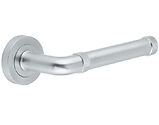 Frelan Hardware Midtown Aluminium Door Handles On Round Rose, Satin Nickel - JV853SN (sold in pairs)