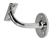 Frelan Hardware Heavyweight Handrail Brackets (64mm Or 75mm), Polished Chrome, Satin Chrome Or Polished Brass - JV85H