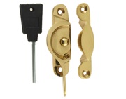 Frelan Hardware Narrow Fitch Locking Sash Window Fastener, Polished Brass - JV89LPB