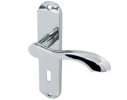 Frelan Hardware Broadway Door Handles On Backplate, Polished Chrome - JV920PC (sold in pairs)