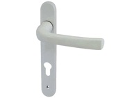 Frelan Hardware PVCu Lever Door Handles (220mm Backplate - 92mm C/C Euro Lock), White - JW70WH (sold in pairs)