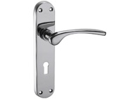 Access Hardware K Series Radius End Door Handles On Backplate, Polished Chrome - K0313PZ (sold in pairs)