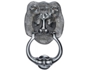 Heritage Brass Lion Head Door Knocker, Satin Chrome - K1210-SC