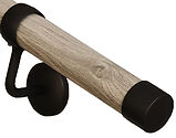 Rothley Baroque Handrail Kit (3 x 1.2 Metre), Drift Wood With Matt Black Connectors - KDMB3600