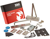 Zoo Hardware Commercial Corridor Fire Door Locking Kit, Satin Stainless Steel Finish - KITC1-FDP-C1