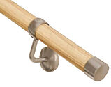 Rothley Baroque Handrail Kit (3 x 1.2 Metre), Pine Wood With Brushed Silver Connectors - KPDP3600