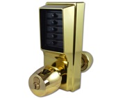 KABA Simplex 1000 Series 1021B Knob Operated Digital Lock With Key Override, Polished Brass - L10348