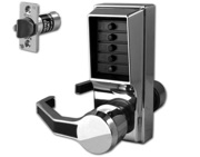 KABA Simplex L1000 Series L1041B Digital Lock Lever Operated With Key Override & Passage Set, Satin Chrome - L10356