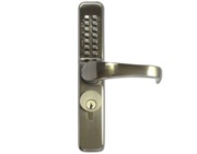 Codelocks CL0460 Series Narrow Style Digital Lock (Screw In Cylinder) For Aluminium Doors, Satin Chrome - L15048