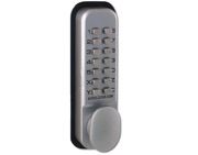 Borg BL2201 Digital Lock With Optional Holdback Inside Handle And 60mm Latch, Stainless Steel - L26460