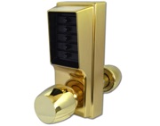 KABA Simplex 1000 Series 1031 Knob Operated Digital Lock With Passage Set, Polished Brass - L2933