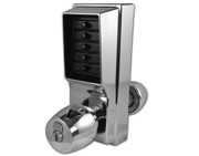KABA Simplex 1000 Series 1021B Knob Operated Digital Lock With Key Override, Satin Chrome - L3913
