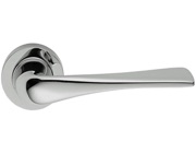 Carlisle Brass Manital Le Mans Door Handles On Round Rose, Polished Chrome - LM5CP (sold in pairs)