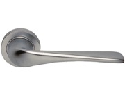 Carlisle Brass Manital Le Mans Door Handles On Round Rose, Satin Chrome - LM5SC (sold in pairs)