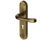 Heritage Brass Luna Antique Brass Door Handles - LUN5300-AT (sold in pairs)