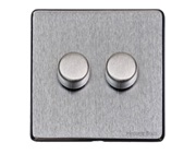 M Marcus Electrical Vintage 2 Gang Trailing Edge Dimmer Switch, Satin Chrome - X03.270.TED