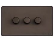 M Marcus Electrical Vintage 3 Gang Trailing Edge Dimmer Switch, Matt Bronze - X09.280.TED