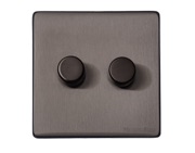 M Marcus Electrical Vintage 2 Gang Trailing Edge Dimmer Switch, Satin Black Nickel - X66.270.TED