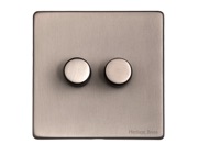 M Marcus Electrical Vintage 2 Gang Trailing Edge Dimmer Switch, Aged Pewter - XAP.270.TED