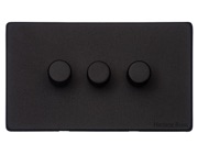 M Marcus Electrical Vintage 3 Gang Trailing Edge Dimmer Switch, Matt Black - XBK.280.TED