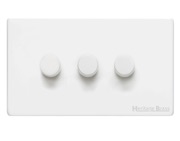 M Marcus Electrical Vintage 3 Gang Trailing Edge Dimmer Switch, Matt White - XWH.280.TED