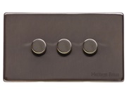 M Marcus Electrical Studio 3 Gang 2 Way Push On/Off Dimmer Switch, Polished Bronze (250 OR 400 Watts) - Y07.280.250
