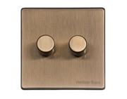 M Marcus Electrical Studio 2 Gang Trailing Edge Dimmer Switch, Antique Brass (Trimless) - Y91.270.TED