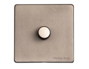 M Marcus Electrical Studio 1 Gang 2 Way Push On/Off Dimmer Switch, Aged Pewter (250 OR 400 Watts) - YAP.260.250