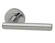 Intelligent Hardware Lynx Door Handles On Round Rose, Polished Chrome - LYN.09.CP (sold in pairs) 