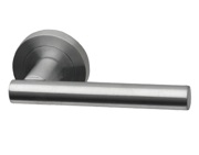 Intelligent Hardware Lynx Door Handles On Round Rose, Satin Chrome - LYN.09.SCP (sold in pairs) 
