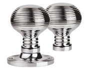Carlisle Brass Manital Queen Anne Reeded 61mm Diameter Base Rim Door Knobs, Polished Chrome - M1001RCP (sold in pairs)