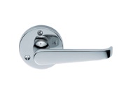 Carlisle Brass Victorian Door Handles On Round Rose, Polished Chrome - M32CP (sold in pairs)