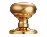 Carlisle Brass Manital Victorian Mushroom Unsprung Mortice Door Knob (Concealed Fixed), Polished Brass - M35C (sold in pairs)