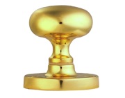 Carlisle Brass Manital Victorian Mushroom Solid Half Sprung Mortice Door Knob (Face Fixed), Polished Brass - M35 (sold in pairs)