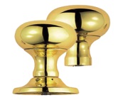 Carlisle Brass Manital Victorian Small Mushroom 56mm Diameter Base Rim Door Knobs, Polished Brass - M35RS (sold in pairs)
