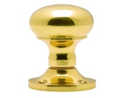 Carlisle Brass Manital Victorian Mushroom 56mm Diameter Base Unsprung Mortice Door Knob (Face Fixed), Polished Brass - M35US (sold in pairs)