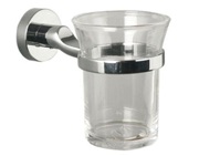 Prima Bond Collection Clear Glass Tumbler Holder, Polished Chrome - M8703C