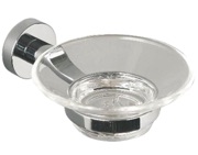 Prima Bond Collection Clear Glass Soap Dish, Polished Chrome - M8704C