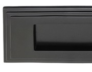 Prima Stepped Horizontal Shaped Edwardian Letter Plate (280mm x 90mm), Matt Black - MB10